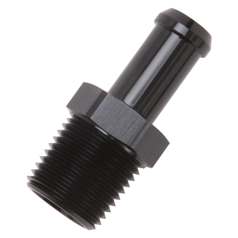 Load image into Gallery viewer, Edelbrock Hose End Straight 1/2In NPT to 1/2In Barb Black Anodize
