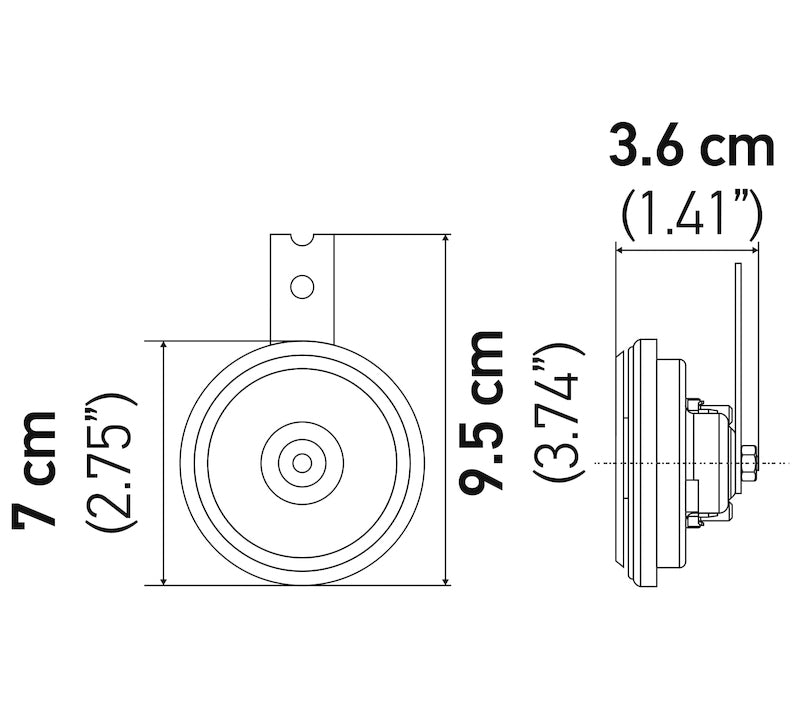 Load image into Gallery viewer, Hella Horn Bl Blk Disc Ht Mcycle 12V Univ
