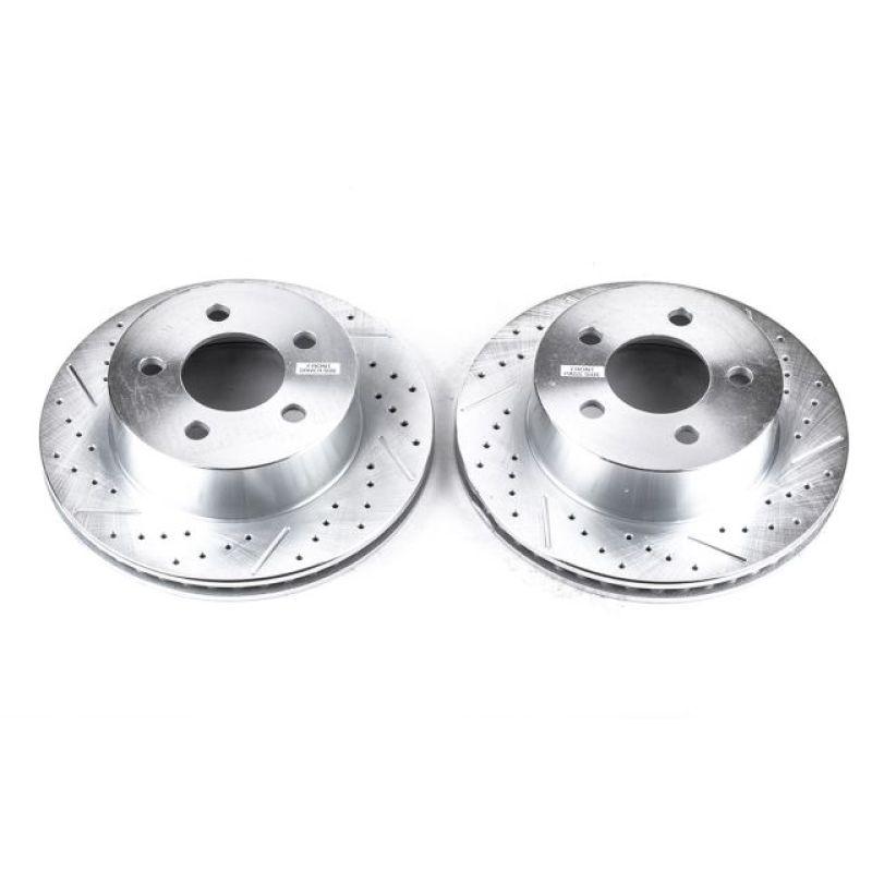 Load image into Gallery viewer, Power Stop 99-01 Jeep Cherokee Front Evolution Drilled &amp; Slotted Rotors - Pair
