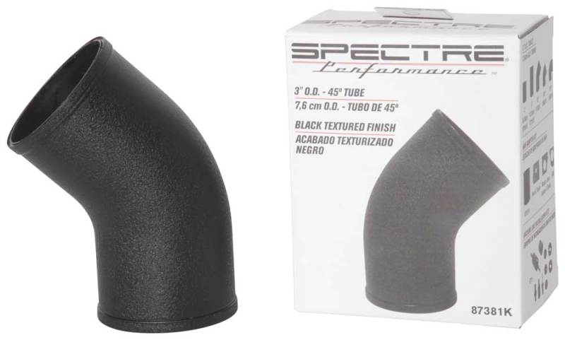 Load image into Gallery viewer, Spectre Universal Intake Elbow Tube (ABS) 3in. OD / 45 Degree - Black Textured Powdercoat
