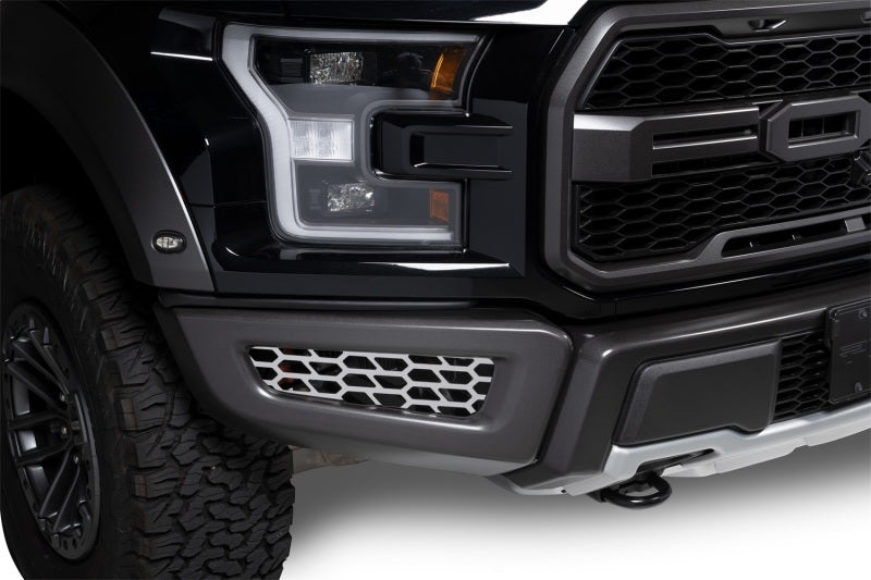 Load image into Gallery viewer, Putco 18-20 Ford F-150 Raptor - Hex Shield - Polished SS Bumper Grille Inserts
