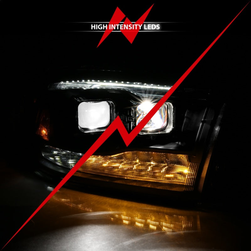 Load image into Gallery viewer, ANZO 2009-2018 Dodge Ram 1500 Led Projector Plank Style Switchback H.L Halo Black Amber (OE Style)
