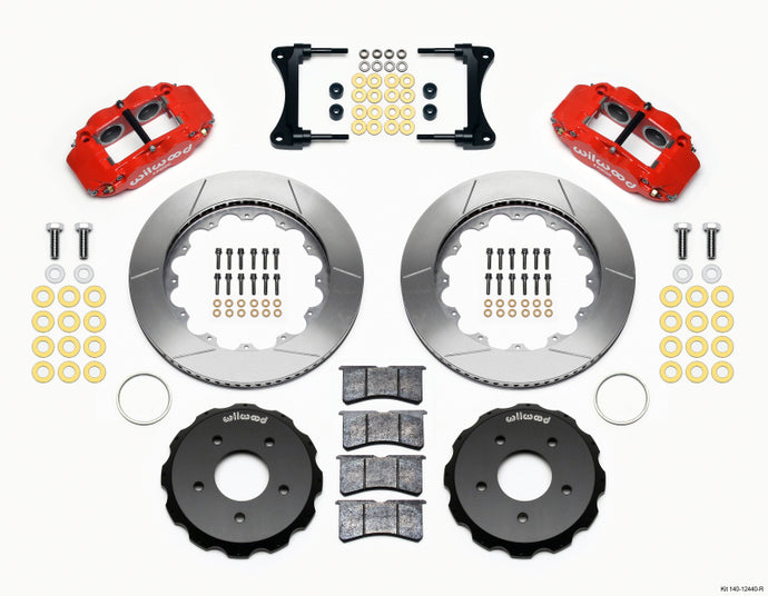 Wilwood Narrow Superlite 4R Front Hat Kit 14.00in Red 2007-Up Jeep Wrangler