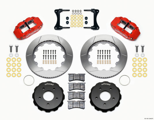 Wilwood Narrow Superlite 4R Front Hat Kit 14.00in Red 2007-Up Jeep Wrangler