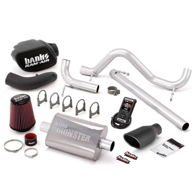 Load image into Gallery viewer, Banks Power 07-11 Jeep 3.8L Wrangler - 2dr Stinger Sys w/ AutoMind - SS Single Exhaust w/ Black Tip
