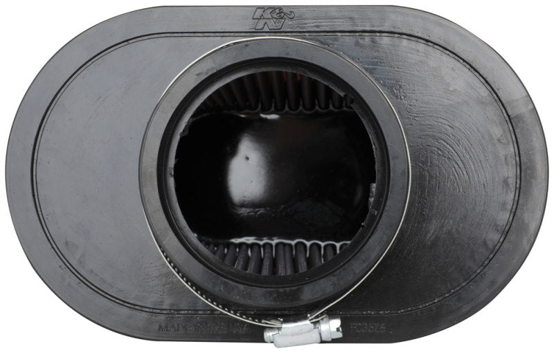 Load image into Gallery viewer, K&amp;N Universal Clamp-On Air Filter 3.5in Flg ID x 8.5x5.25in B OD x 6.25x4in T OD x 5.5in H
