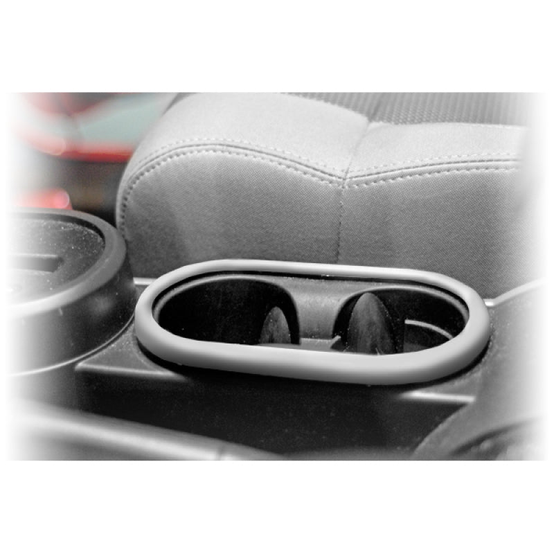 Load image into Gallery viewer, Rugged Ridge 07-10 Jeep Wrangler JK Brushed Silver Front Cup Holder Trim
