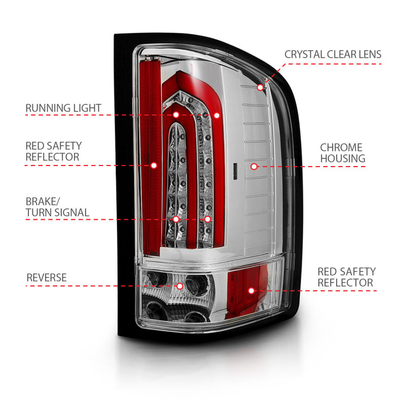 Load image into Gallery viewer, ANZO 2007-2013 Chevrolet Silverado 1500 LED Taillights Chrome
