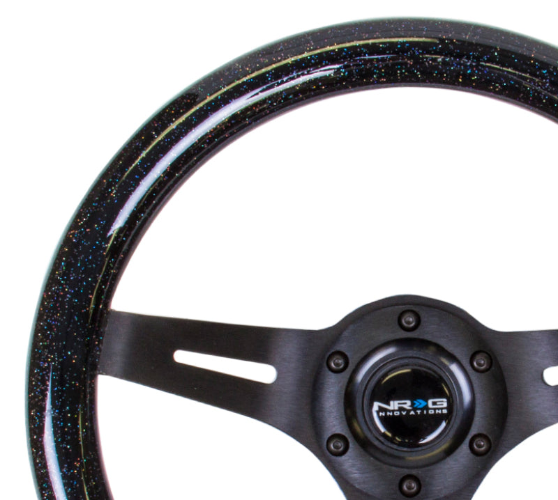 Load image into Gallery viewer, NRG Classic Wood Grain Steering Wheel (310mm) Black Sparkle w/Blk 3-Spoke Center
