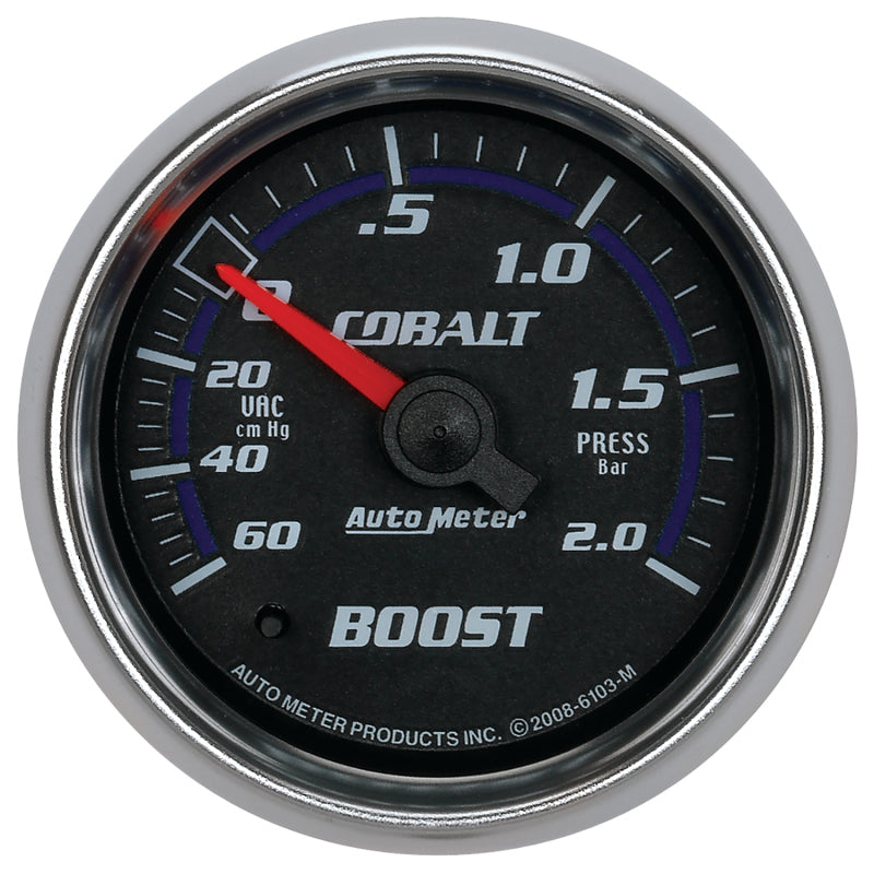 Load image into Gallery viewer, Autometer Cobalt 52mm 2 BAR Mechanical Boost Gauge
