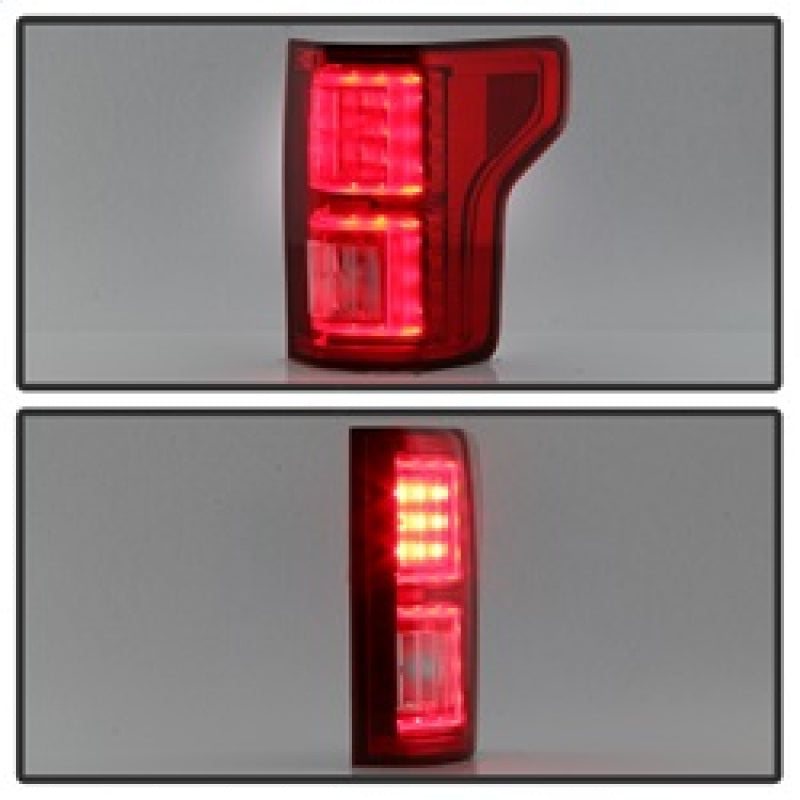 Load image into Gallery viewer, Spyder Ford F150 2015-2017 Light Bar LED Tail Lights - Red Clear ALT-YD-FF15015-LBLED-RC

