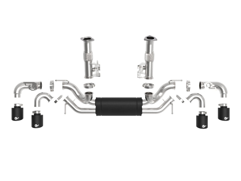 Load image into Gallery viewer, aFe MACH Force-Xp 3in to 2-1/2in 304SS Cat-Back 2020 Chevy Corvette (C8) 6.2L - Black Tip
