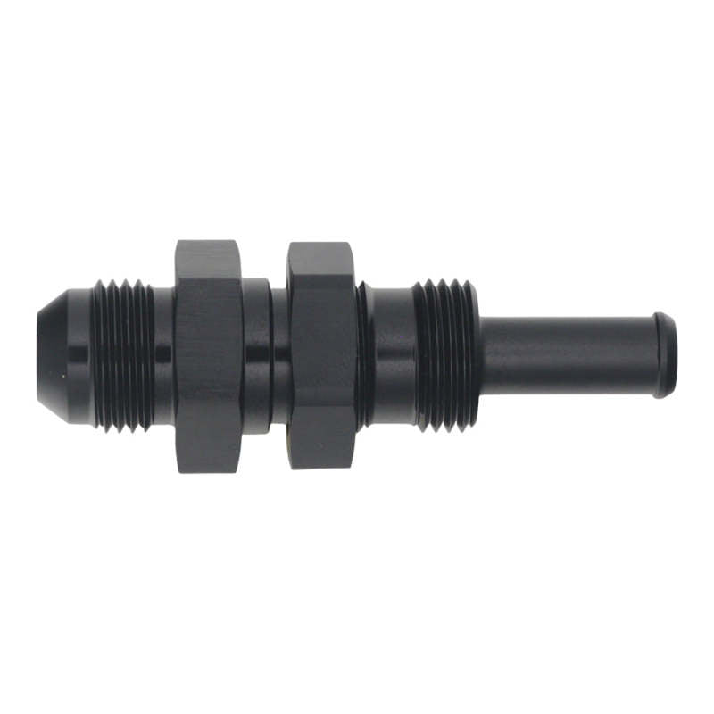 Load image into Gallery viewer, DeatschWerks 8AN Male Flare to Straight 3/8in Single Hose Barb - Anodized Matte Black

