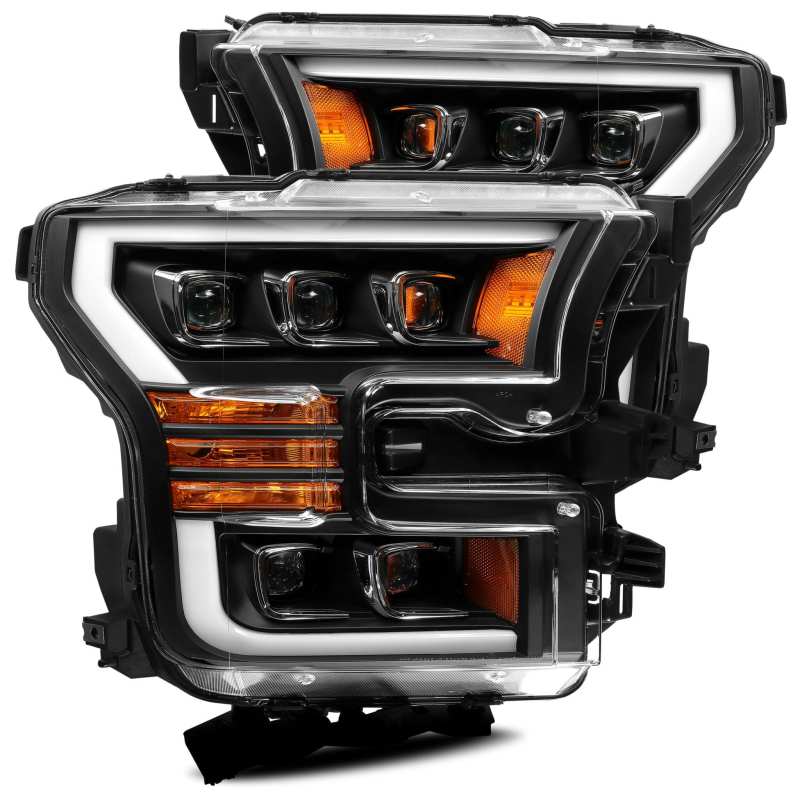 Load image into Gallery viewer, AlphaRex 17-20 Ford Raptor NOVA LED Proj Headlights Plank Style Matte Black w/Activ Light/Seq Signal
