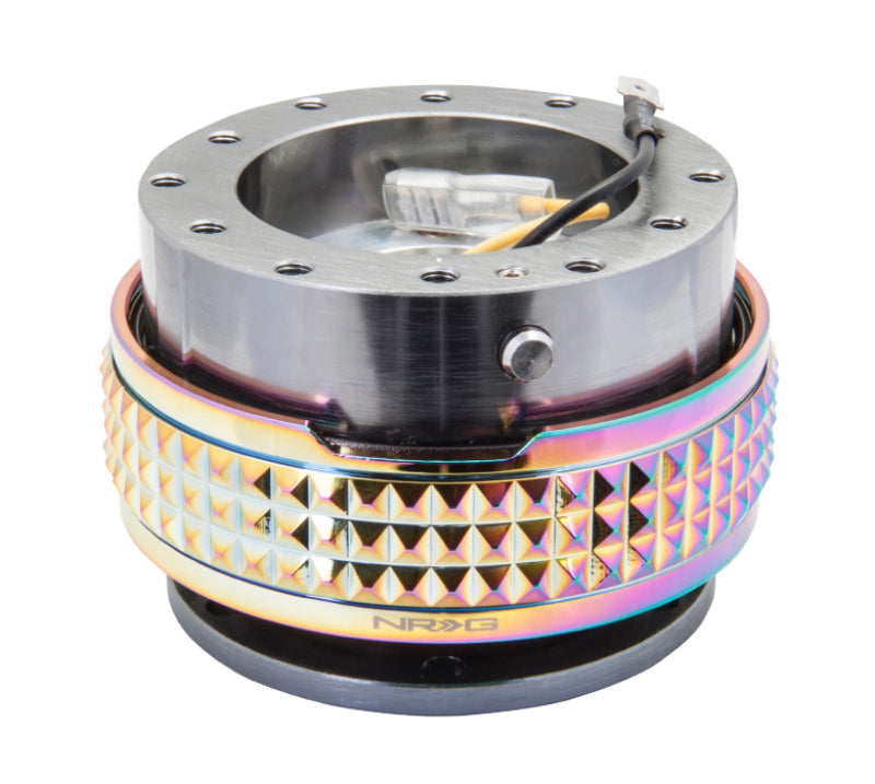 Load image into Gallery viewer, NRG Quick Release Kit - Pyramid Edition - Gunmetal Body / Neochrome Pyramid Ring
