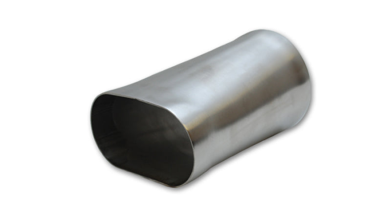 Load image into Gallery viewer, Vibrant 3in oval (Nominal) x 3in Round Transition adapter T304 SS 6in long

