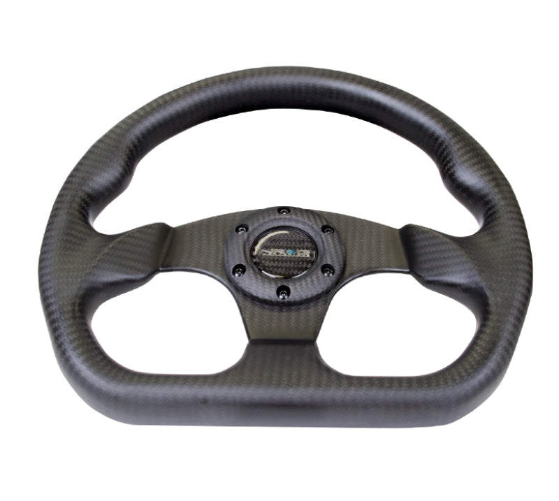 Load image into Gallery viewer, NRG Carbon Fiber Steering Wheel (320mm) Flat Bottom Matte Black Carbon
