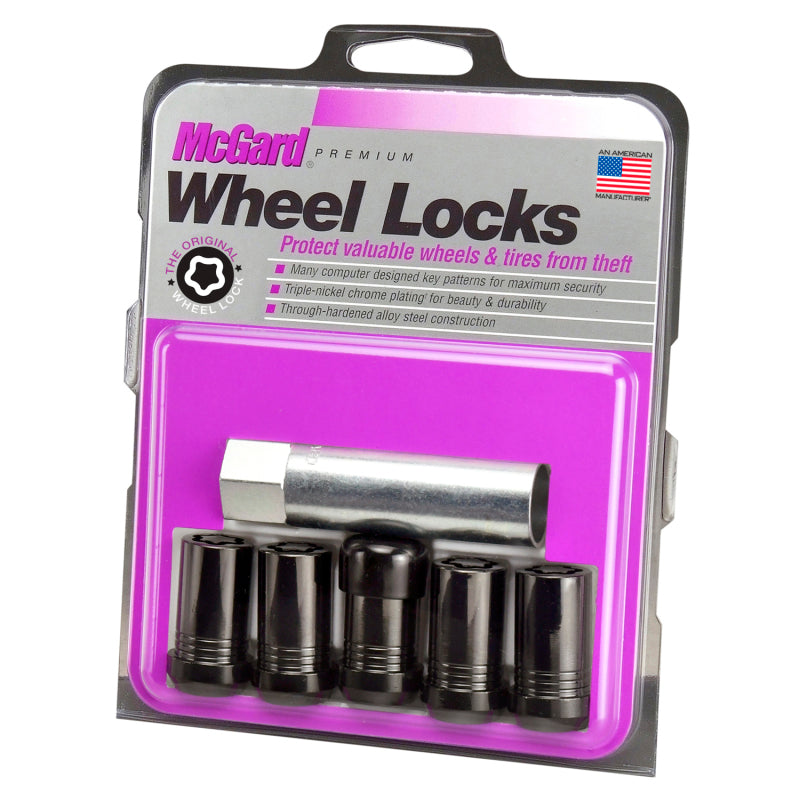 Load image into Gallery viewer, McGard Wheel Lock Nut Set - 5pk. (Cone Seat Tuner) M14X1.5 / 22mm Hex / 1.648in OAL - Black
