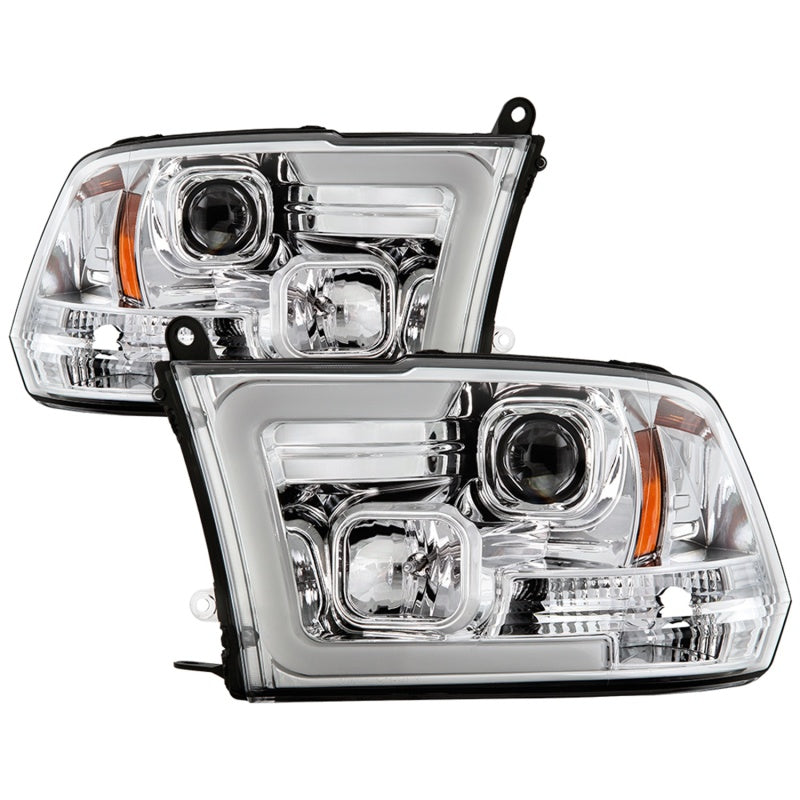 Load image into Gallery viewer, Spyder 09-16 Dodge Ram 1500 Ver 2 Proj Headlight - Light Bar Turn Signal - Chro - PRO-YD-DR09V2-SB-C
