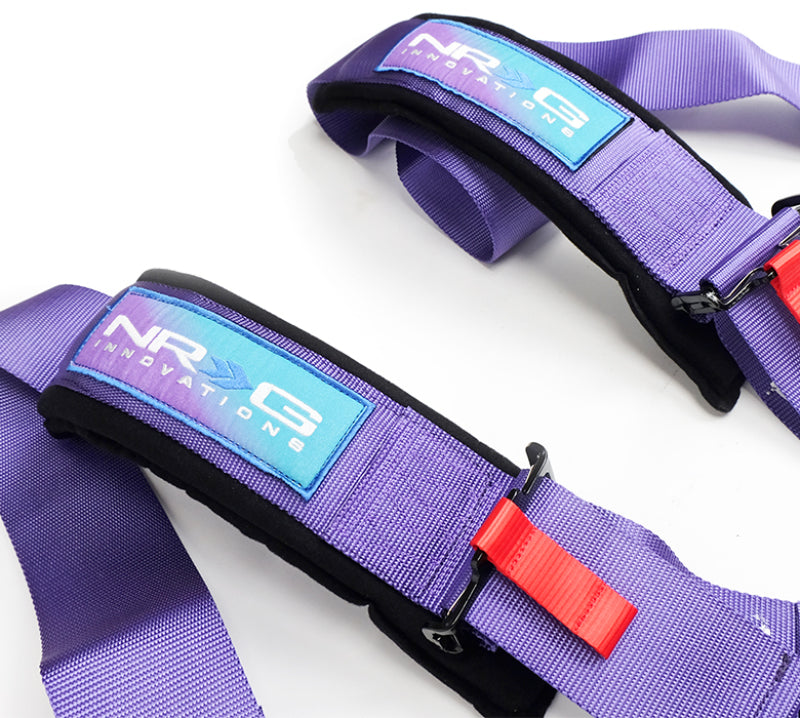Load image into Gallery viewer, NRG SFI 16.1 5Pt 3 Inch Seat Belt Harness with Pads / Cam Lock - Purple
