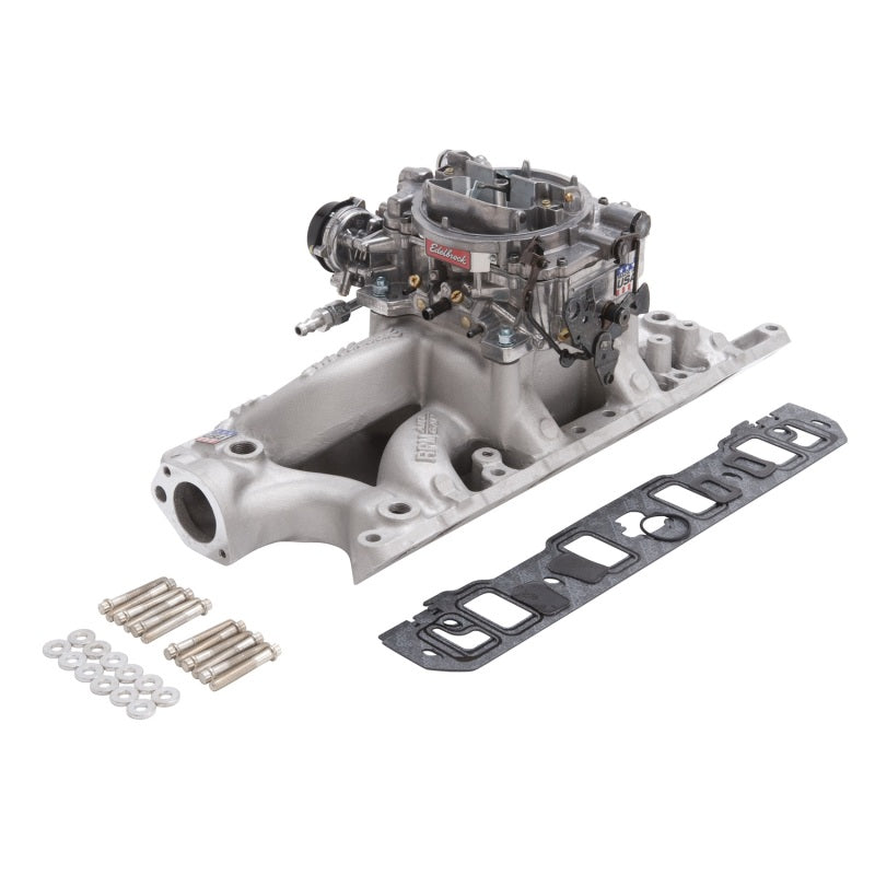 Load image into Gallery viewer, Edelbrock Manifold And Carb Kit Performer RPM Air-Gap Small Block Ford 289-302 Natural Finish
