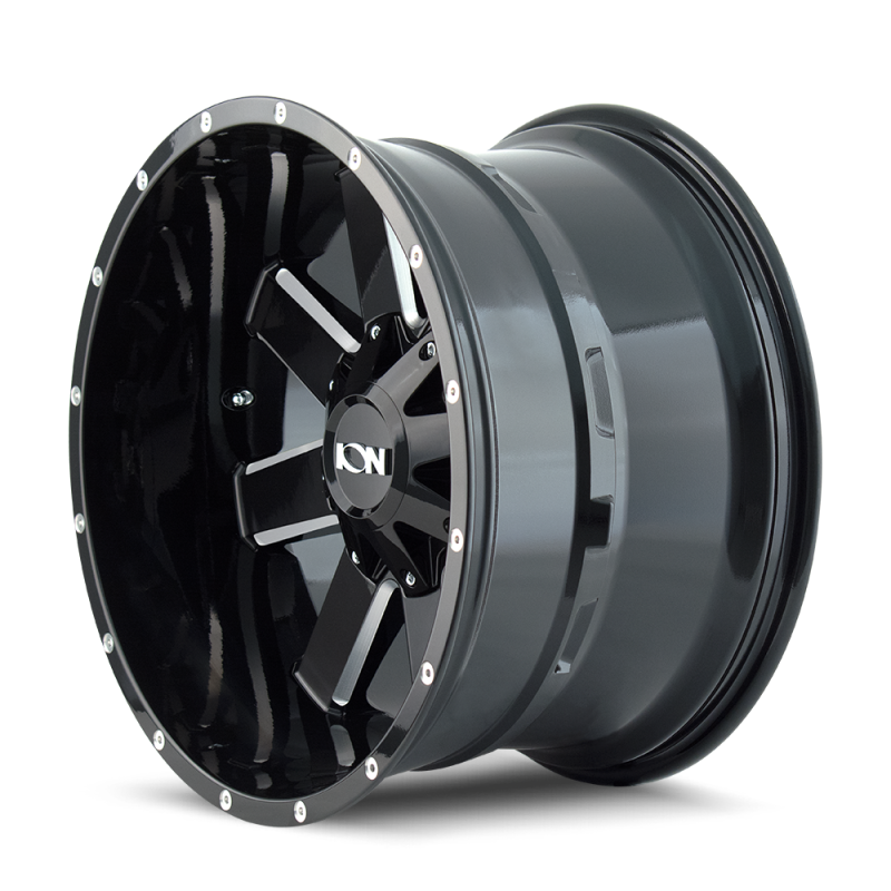 Load image into Gallery viewer, ION Type 141 20x12 / 5x127 BP / -44mm Offset / 87mm Hub Gloss Black Milled Wheel
