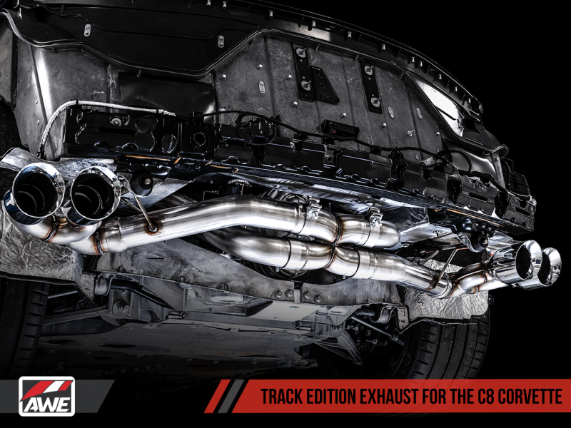 Load image into Gallery viewer, AWE Tuning 2020 Chevrolet Corvette (C8) Track Edition Exhaust - Quad Diamond Black Tips
