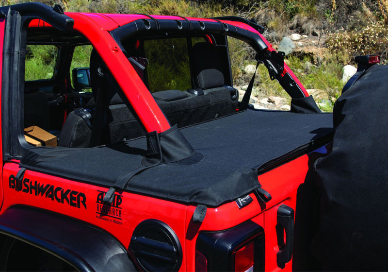 Load image into Gallery viewer, Rampage 2018-2022 Jeep Wrangler(JL) 4-Door Tonneau Cover w/ Tailgate Bar Kit - Black Diamond
