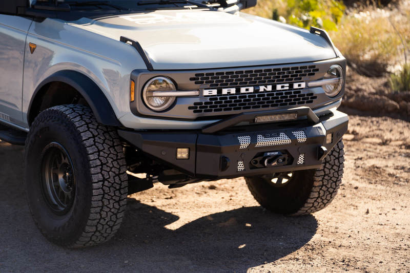 Load image into Gallery viewer, DV8 Offroad 2021+ Ford Bronco Front Bumper Winch Capable w/ Optional Bull Bar/Aux Light Opening
