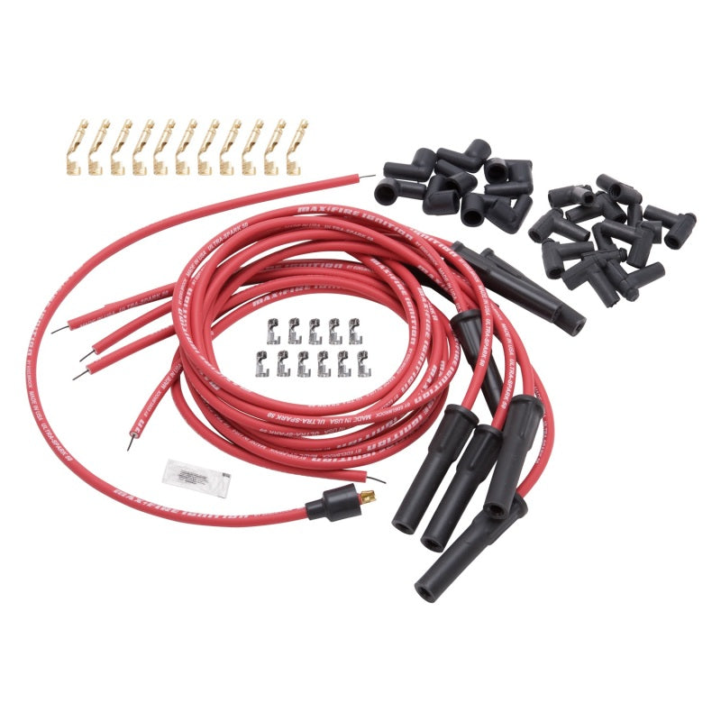 Load image into Gallery viewer, Edelbrock Spark Plug Wire Set Universal Flex Boots 50 Ohm Resistance 8 65mm Red Wire (Set of 9)
