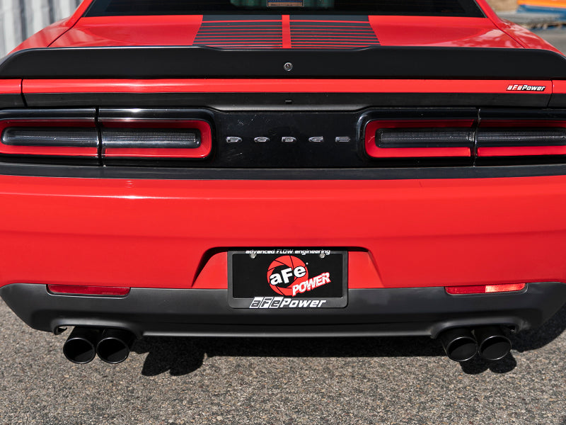 Load image into Gallery viewer, aFe MACH Force-Xp 2-1/2in 304 SS Cat-Back Exhaust 15-21 Dodge Challenger V6-3.6L - Quad Black Tip
