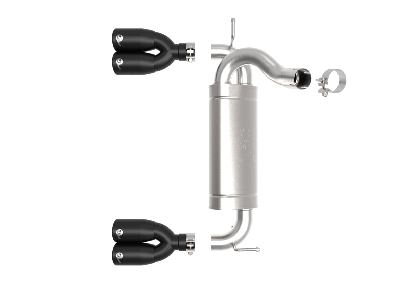 Load image into Gallery viewer, aFe Rebel Series 2.5in 409 SS Axle-Back Exhaust System Black 07-18 Jeep Wrangler (JK) V6-3.6L/3.8L
