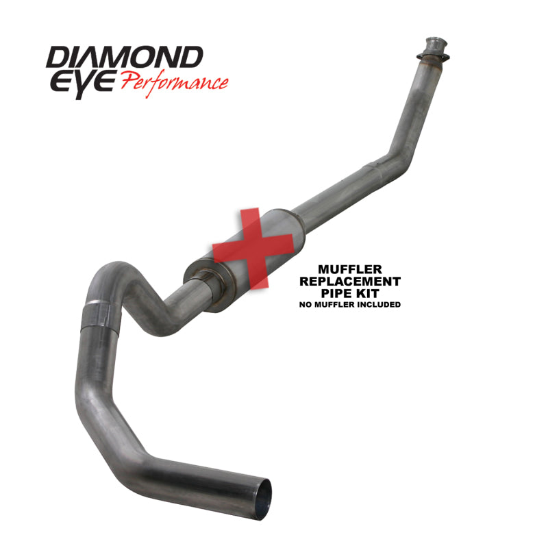 Load image into Gallery viewer, Diamond Eye KIT 4in Turbo Back MFLR RPLCMENT PIPE SGL SS: 98.5-02 DODGE CUMMINS 5.9L
