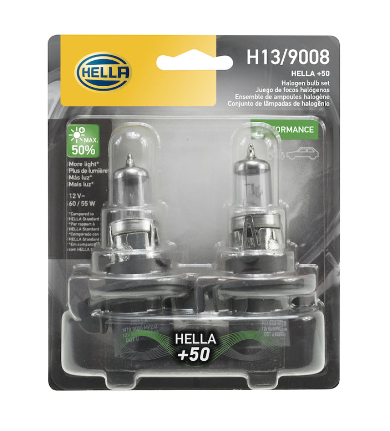 Load image into Gallery viewer, Hella Bulb H13 12V 60/55W P264T T4 +50 (2)
