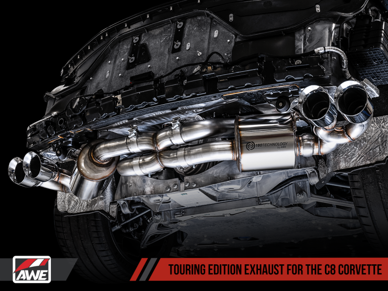 Load image into Gallery viewer, AWE Tuning 2020 Chevrolet Corvette (C8) Touring Edition Exhaust - Quad Diamond Black Tips
