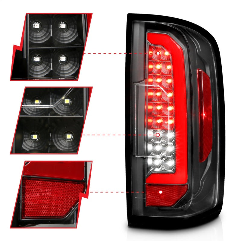 Load image into Gallery viewer, ANZO 15-21 Chevrolet Colorado Full LED Tail Lights w/ Red Lightbar Black Housing Clear Lens
