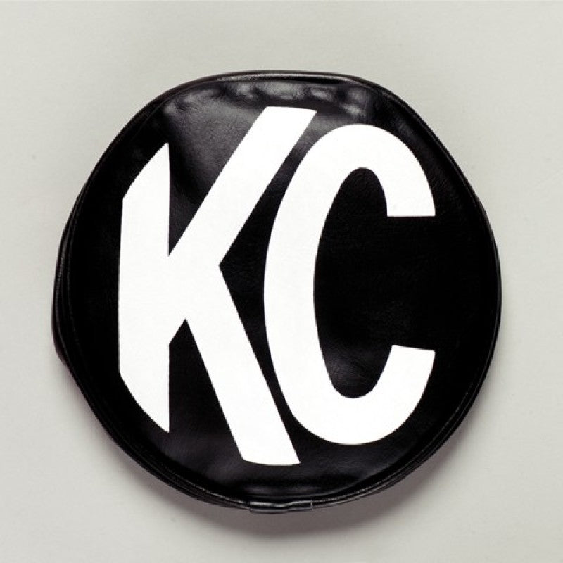 Load image into Gallery viewer, KC HiLiTES 6in. Round Soft Cover (Pair) - Black w/White KC Logo
