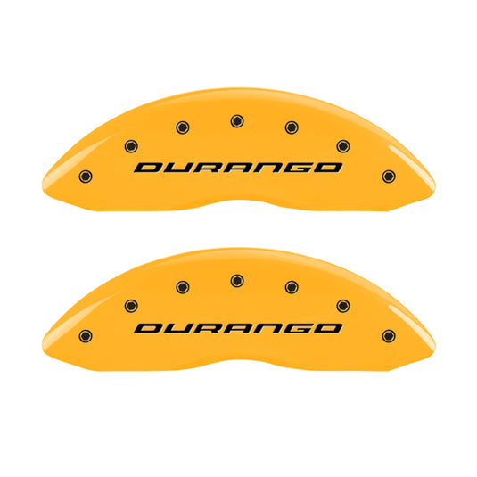 MGP 4 Caliper Covers Engraved Front & Rear Durango Yellow Finish Black Char 2007 Dodge Durango