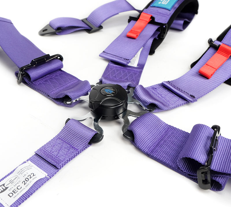 Load image into Gallery viewer, NRG SFI 16.1 5Pt 3 Inch Seat Belt Harness with Pads / Cam Lock - Purple
