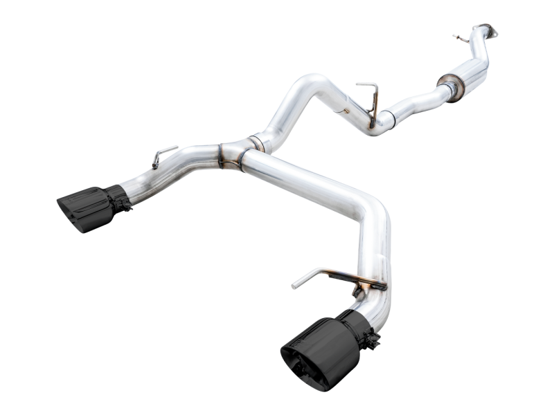 Load image into Gallery viewer, AWE Tuning 2021+ Ford Bronco 0FG Dual Rear Exit Exhaust w/Diamond Black Tips &amp; Bash Guard
