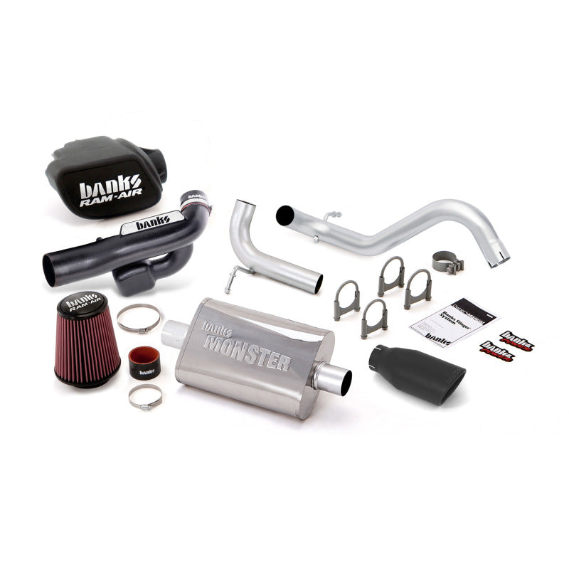 Load image into Gallery viewer, Banks Power 12-15 Jeep 3.6L Wrangler (All) 2dr Stinger Sys (no AutoMind) - SS Single Exh w/ Blk Tip
