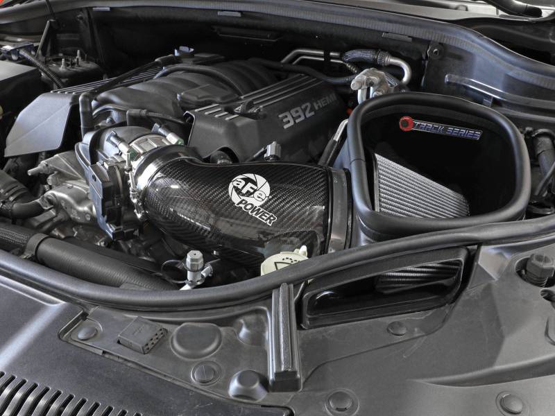 Load image into Gallery viewer, aFe 12-21 Jeep Grand Cherokee 6.4L Track Series Carbon Fiber Cold Air Intake w/Pro Dry S Filter
