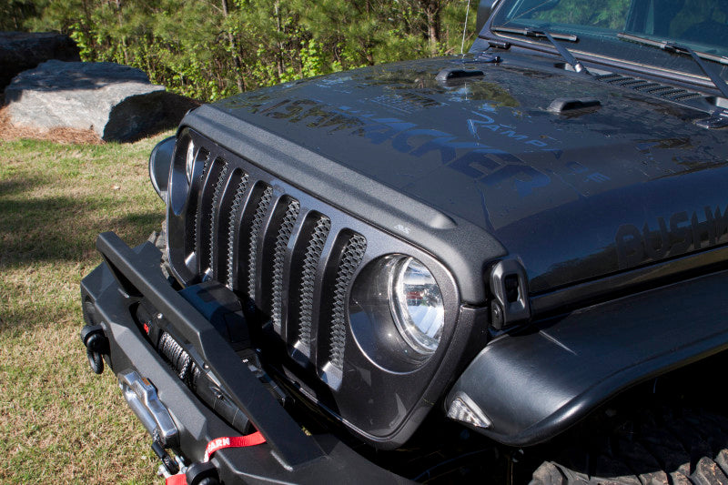 Load image into Gallery viewer, AVS 2018+ Jeep Wrangler (JL) 2dr/4dr Aeroskin II Textured Low Profile Hood Shield - Black
