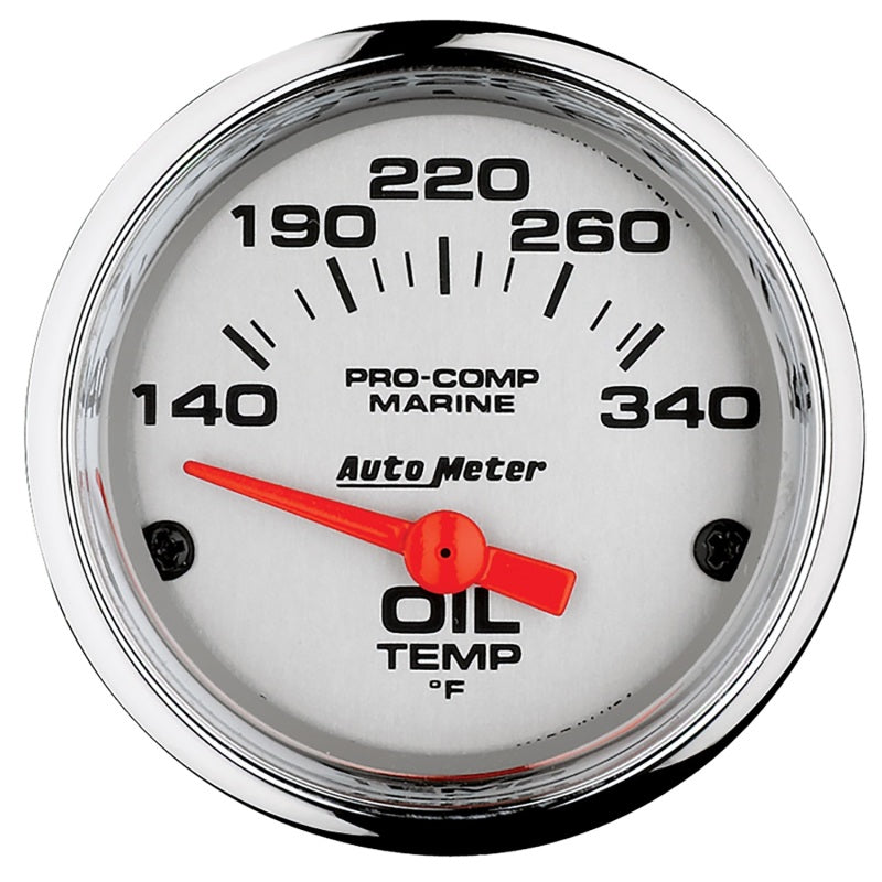 Load image into Gallery viewer, Autometer Marine Chrome Ultra-Lite 2-1/16in Electric Oil Temperature Gauge 140-300 Deg F
