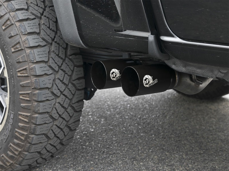 Load image into Gallery viewer, aFe Rebel Series CB 3in Middle Side Exit SS Exht w/ Black Tips 15-17 Chevy Colorado / GMC Canyon
