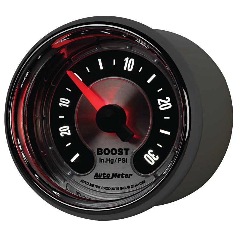 Load image into Gallery viewer, Autometer American Muscle 52mm Full Sweep Electric 30 In Hg.-Vac/30PSI Boost Vacuum Gauge
