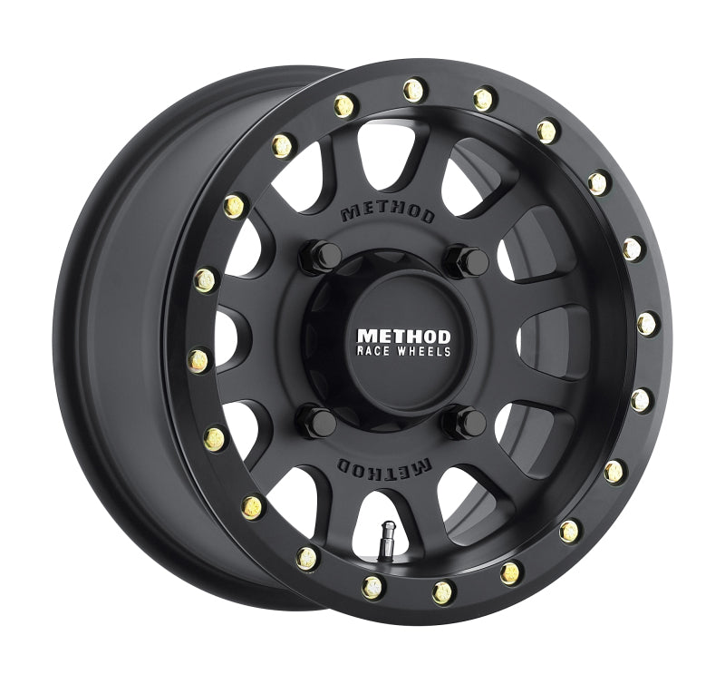 Load image into Gallery viewer, Method MR401 UTV Beadlock 15x7 / 4+3/13mm Offset / 4x136 / 106mm CB Matte Black Wheel
