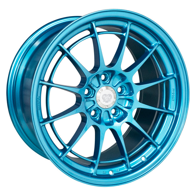 Load image into Gallery viewer, Enkei NT03+M 18x9.5 5x114.3 40mm Offset 72.6mm Bore Emerald Blue Wheel MOQ 40
