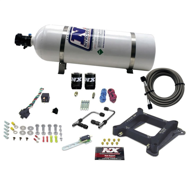 Load image into Gallery viewer, Nitrous Express 4150 Gemini Stage 6 Alcohol Nitrous Kit (50-300HP) w/15lb Bottle
