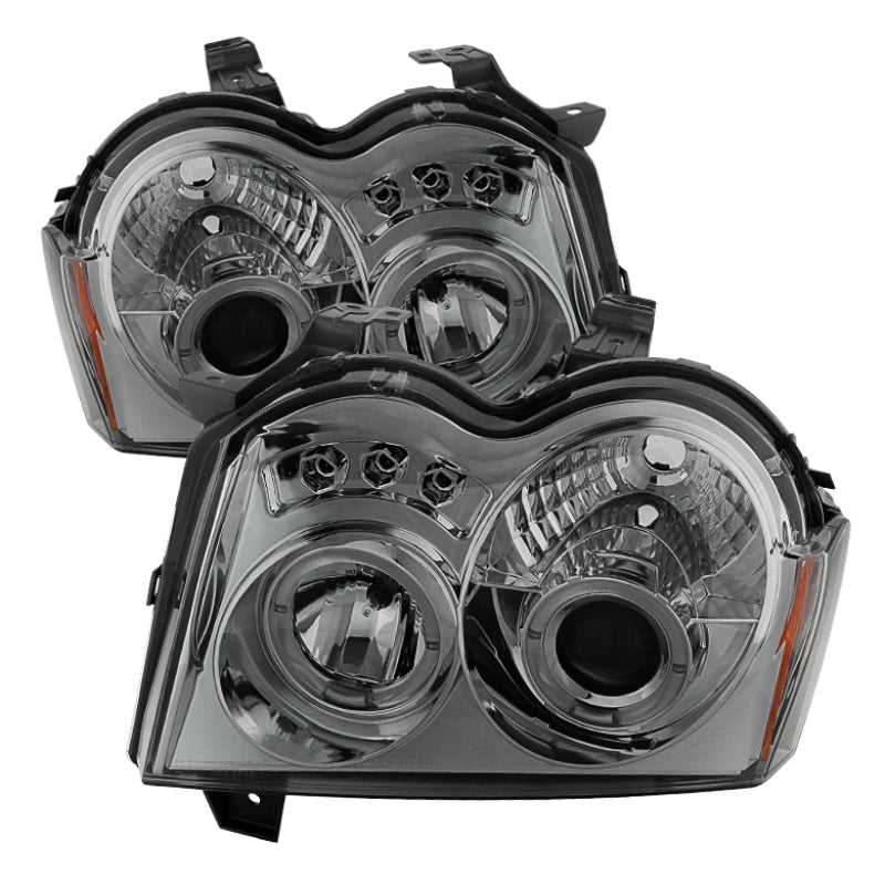 Load image into Gallery viewer, Spyder Jeep Grand Cherokee 05-07 Projector Headlights LED Halo LED Smke PRO-YD-JGC05-HL-SMC
